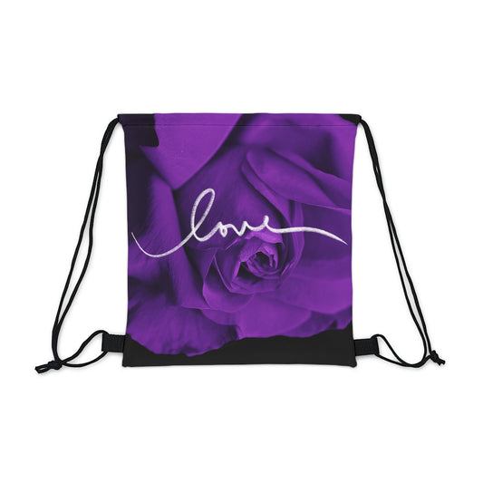 love, bag for everyone , purple Outdoor  workout, school Drawstring Bag