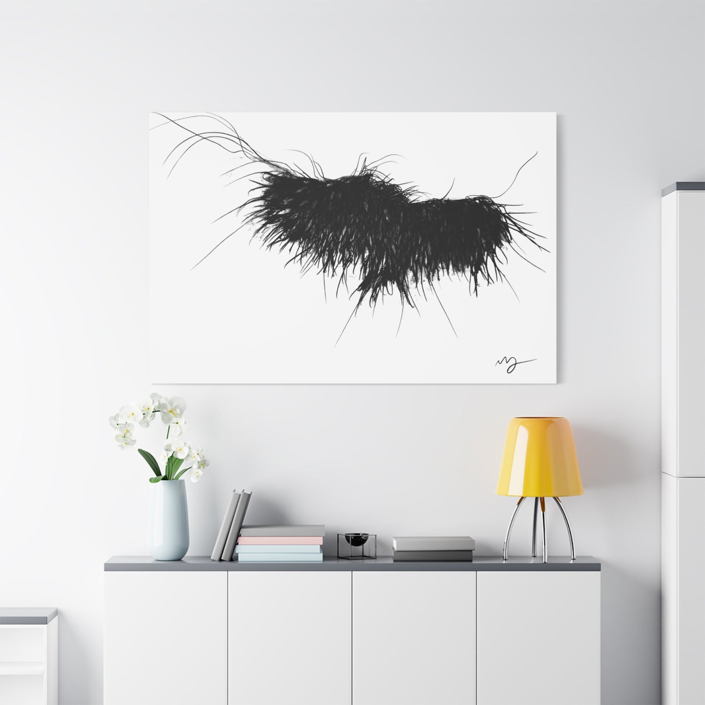 Canvas Print - Abstract Line Drawing Birds in Flight by Lisa Jennings
