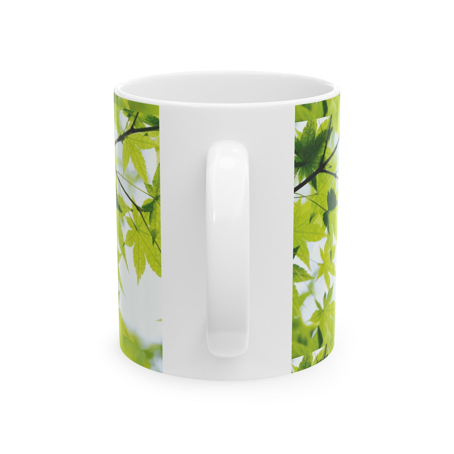 Light green leaf Ceramic Mug, (11oz, 15oz)