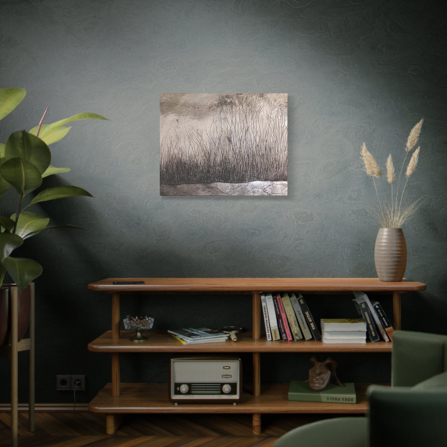 Encaustic Landscape Wall Art, Abstract Nature Decor, Modern Home Accent, Minimalist Design, Perfect for Living Room, Office, Gallery