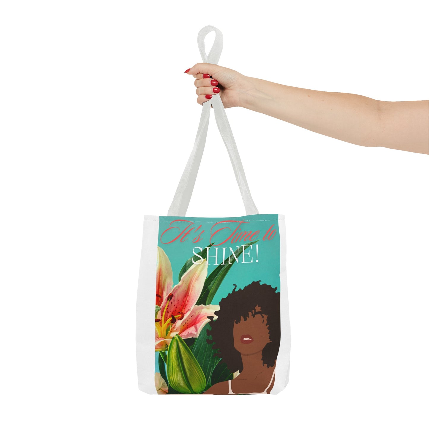 Tote Bag  with flowers and black woman image