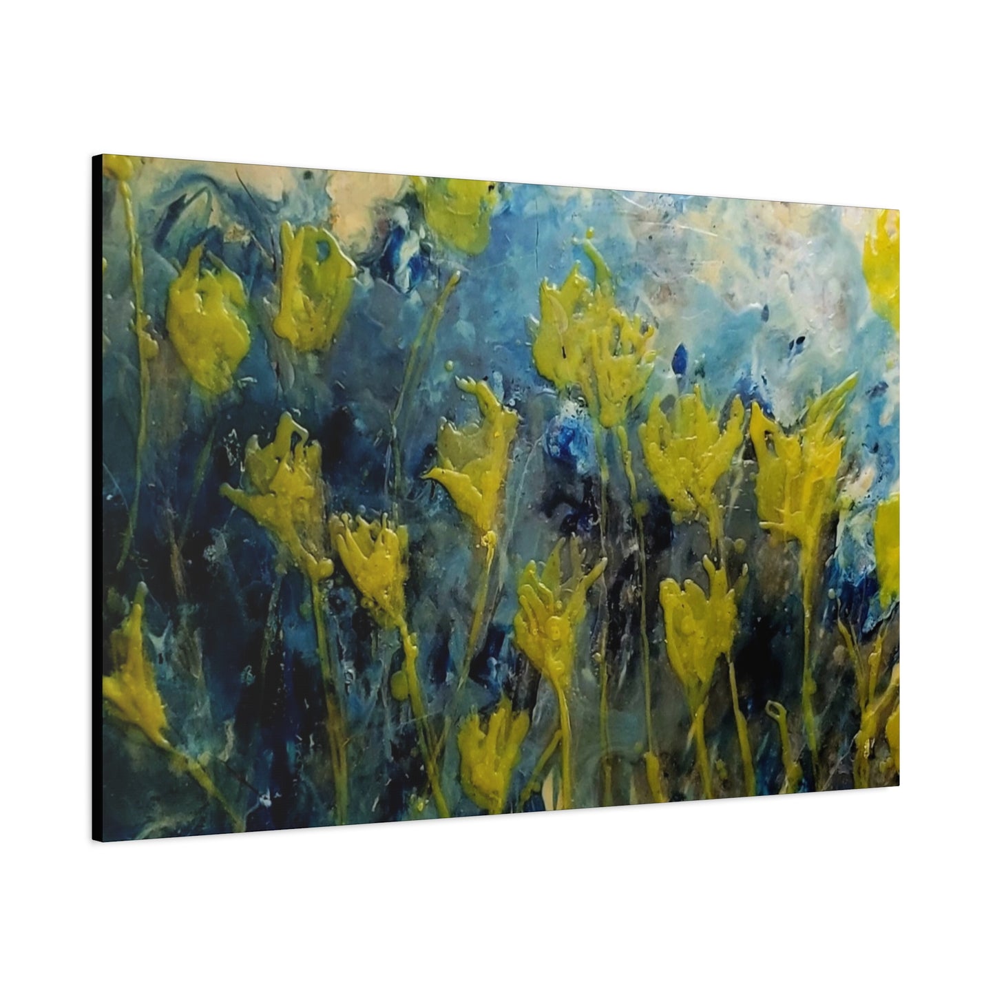 Vibrant Floral Canvas Wall Art - Stretched Matte Print for Home Decor