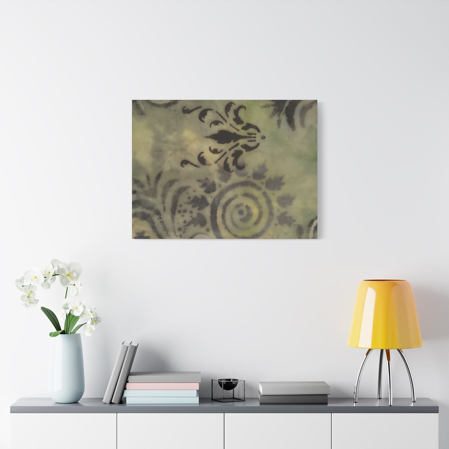 Nature-Inspired Stretched Canvas Art - Elegant Swirls and Patterns