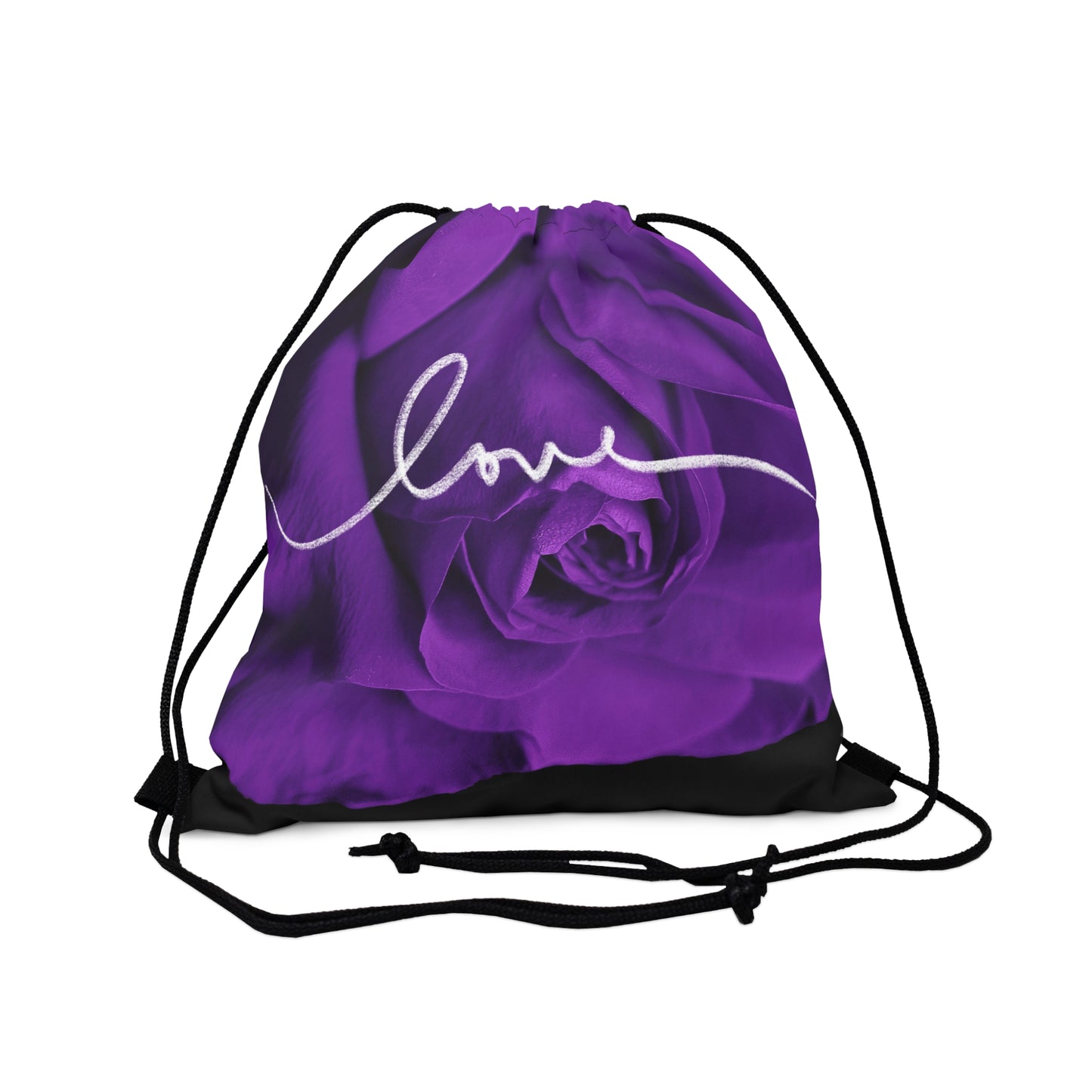 love, bag for everyone , purple Outdoor  workout, school Drawstring Bag