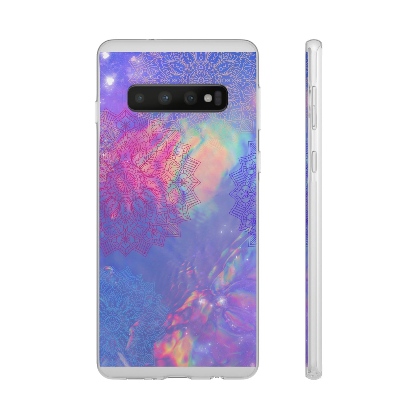 Clear , colorful, Mandala inspired phone Cases