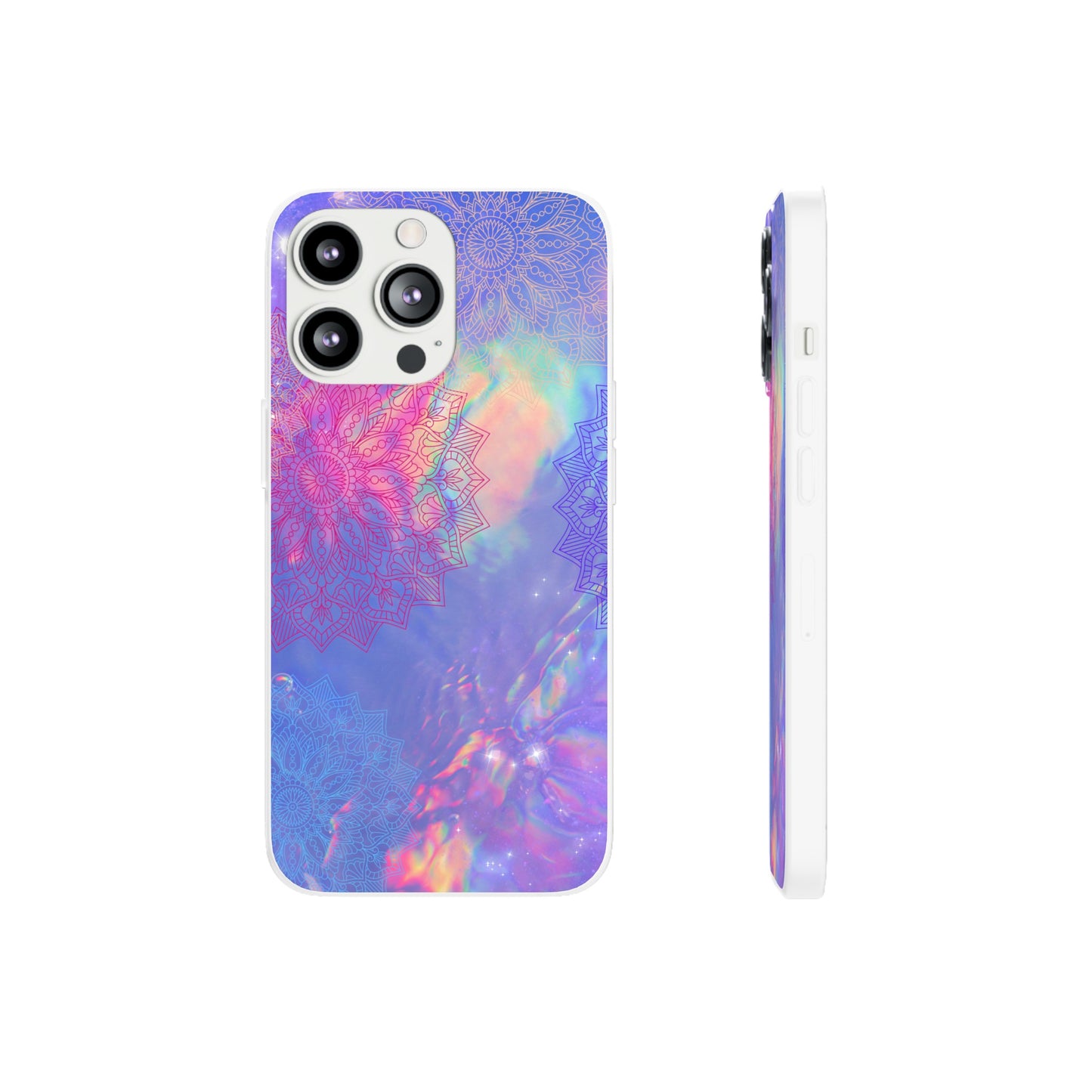 Clear , colorful, Mandala inspired phone Cases