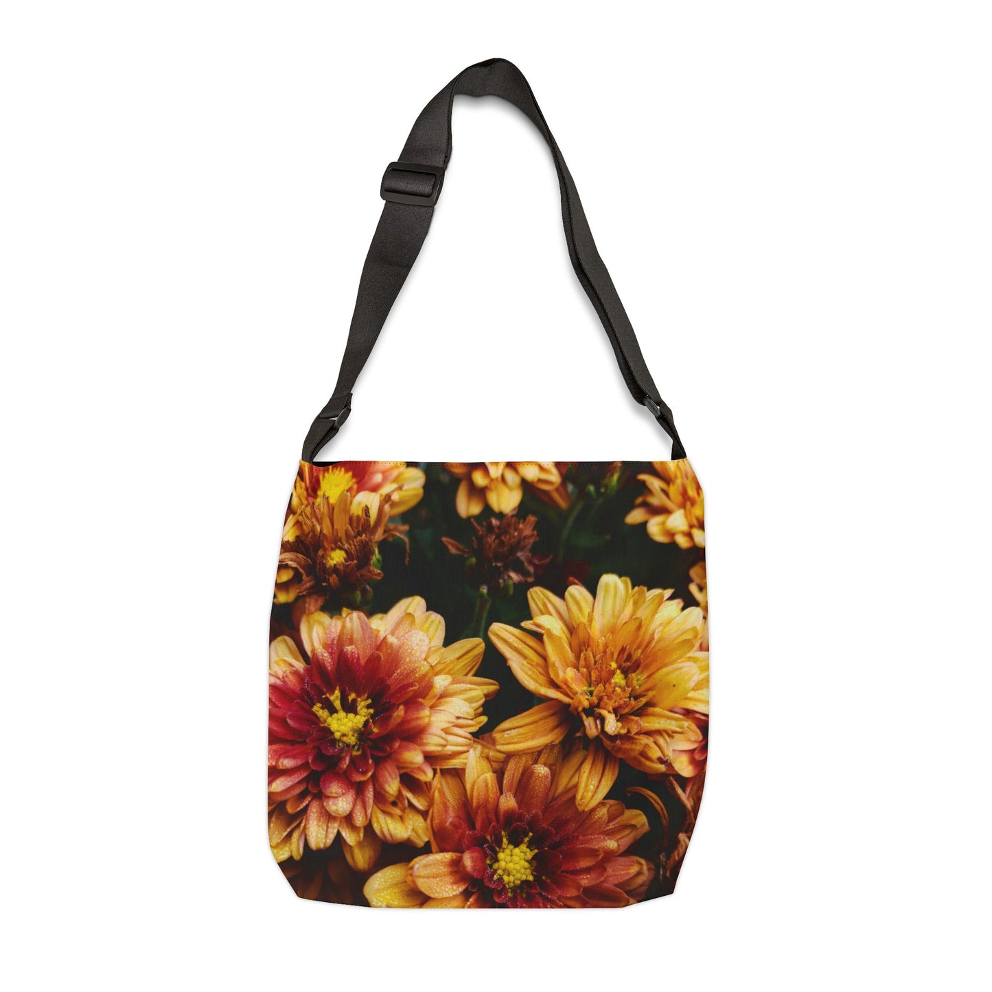 Adjustable Yellow Flowers Tote Bag grocery bag