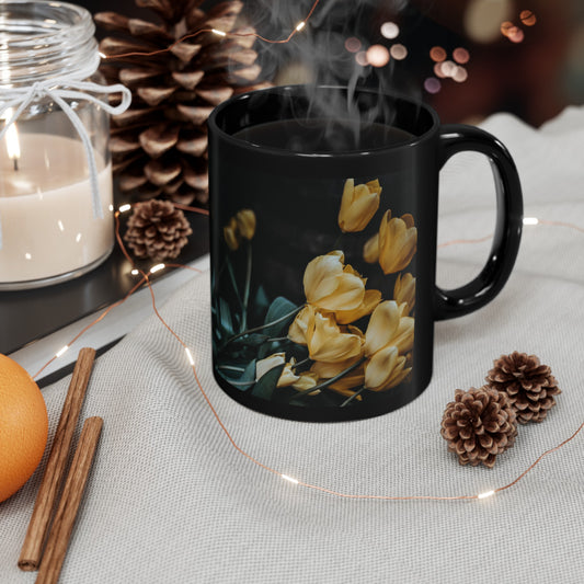 Black Floral Mug (11oz, 15oz) gift graduate, mom, dad, teacher