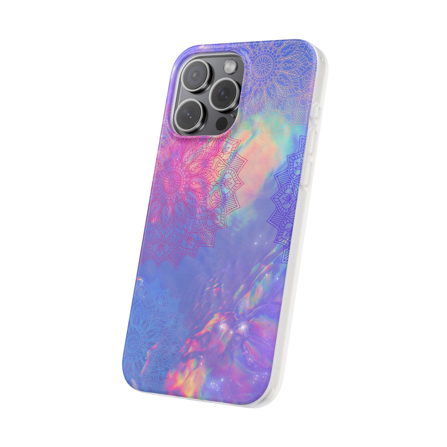 Clear , colorful, Mandala inspired phone Cases