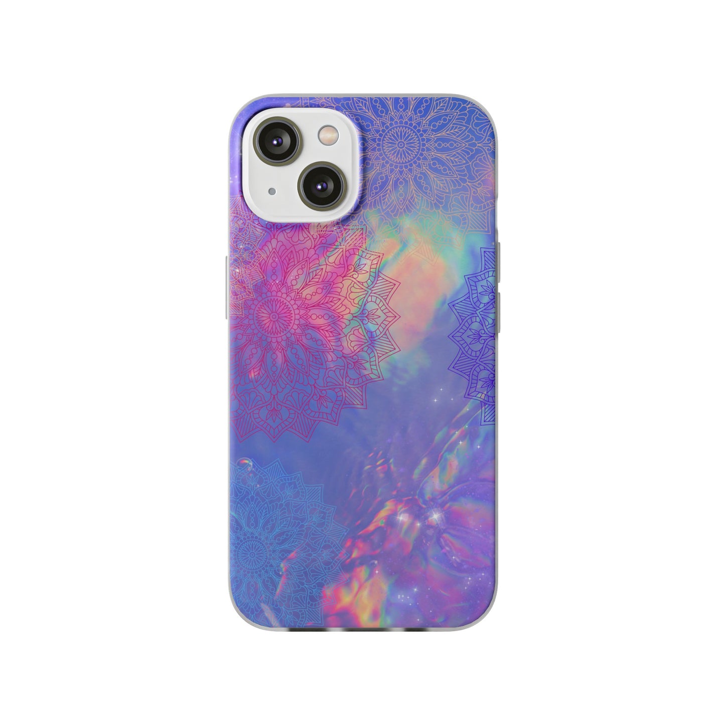 Clear , colorful, Mandala inspired phone Cases