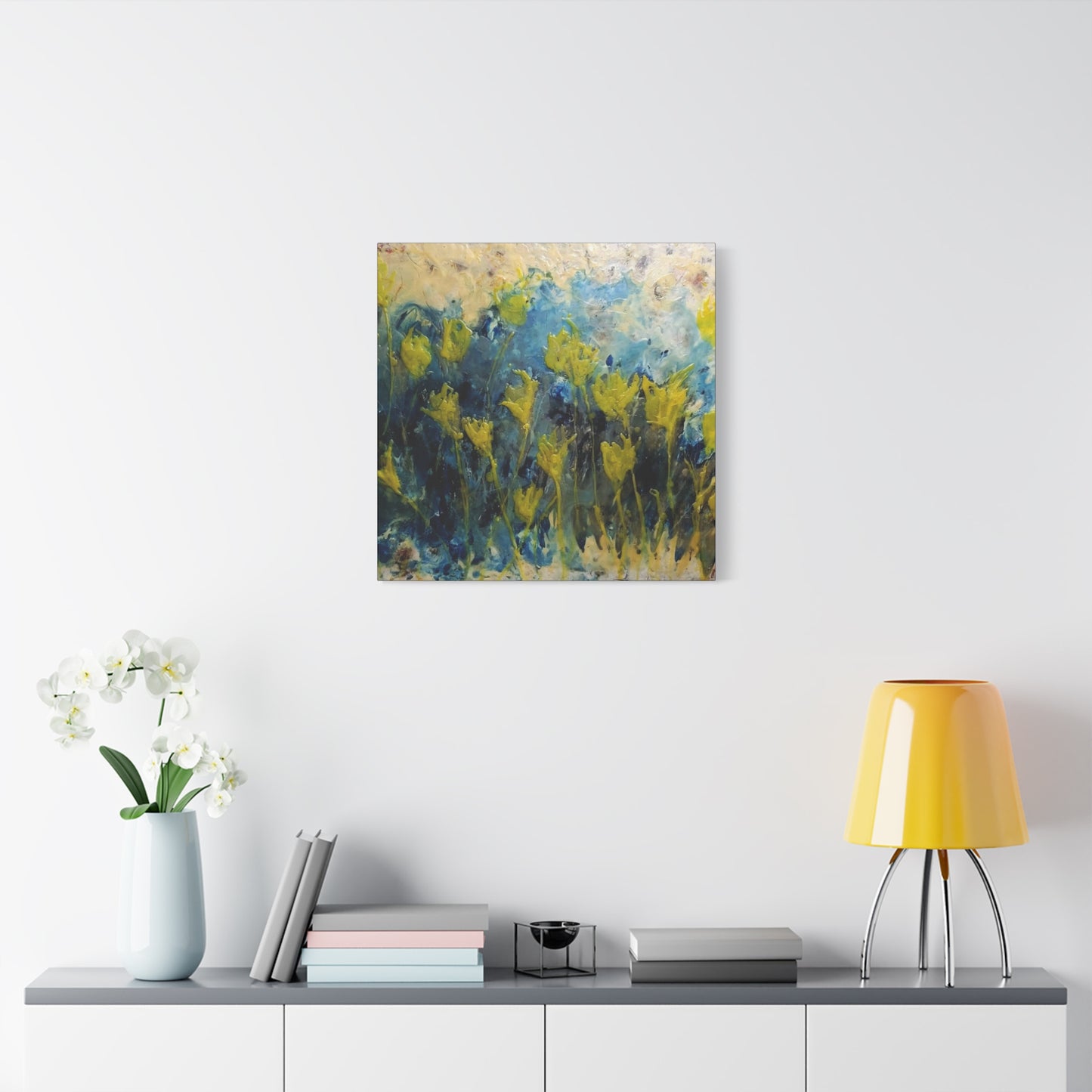 Vibrant Floral Canvas Wall Art - Stretched Matte Print for Home Decor