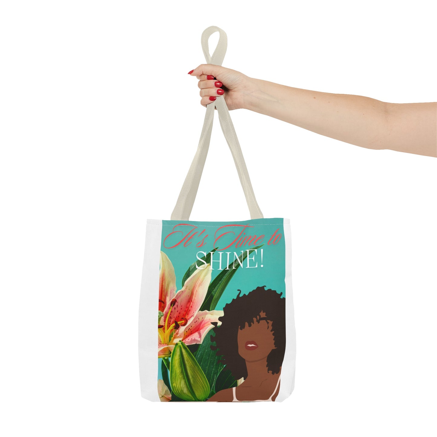 Tote Bag  with flowers and black woman image