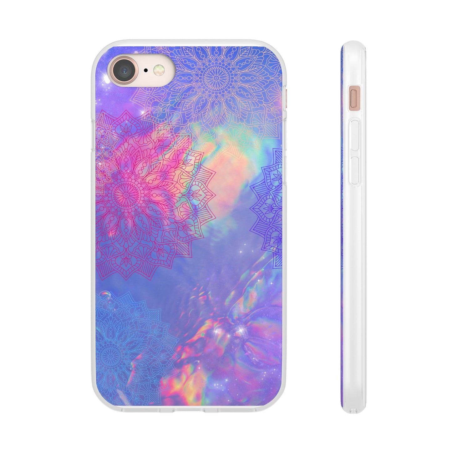 Clear , colorful, Mandala inspired phone Cases