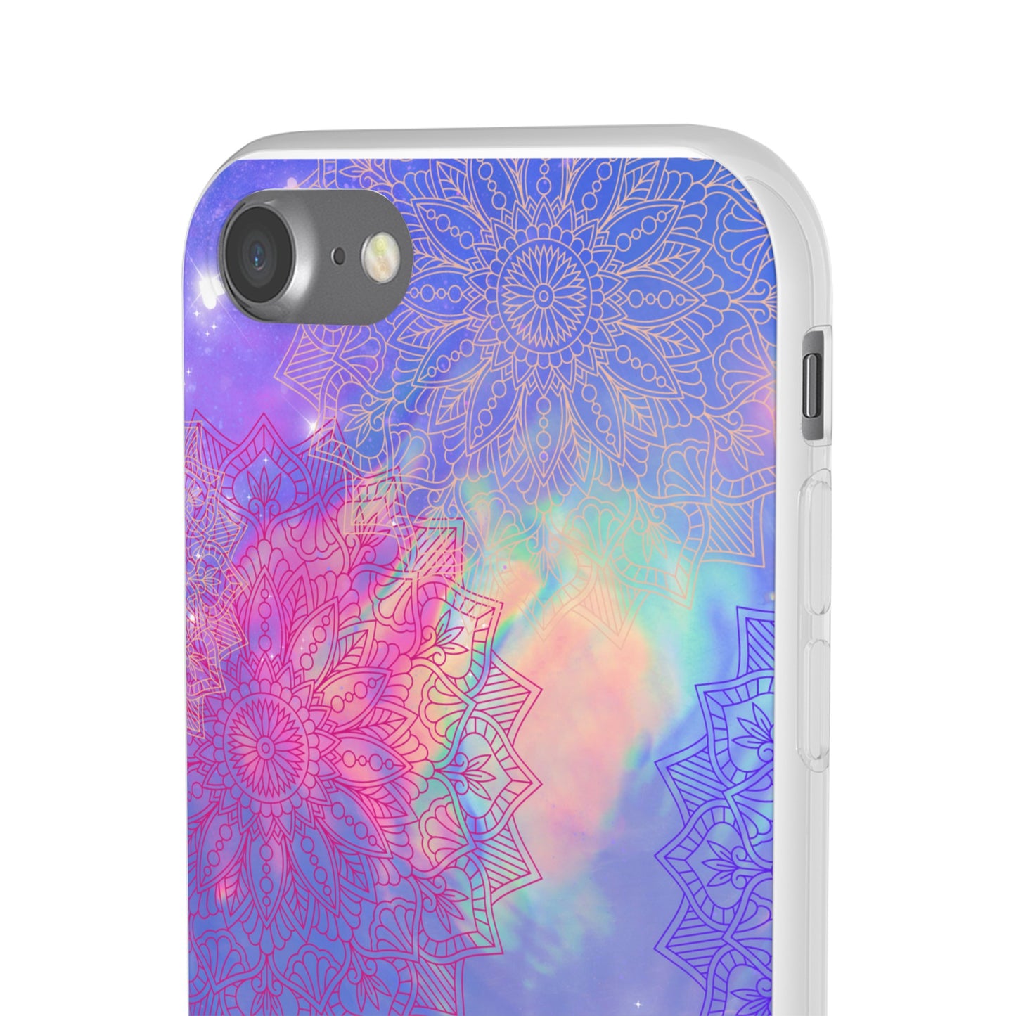 Clear , colorful, Mandala inspired phone Cases