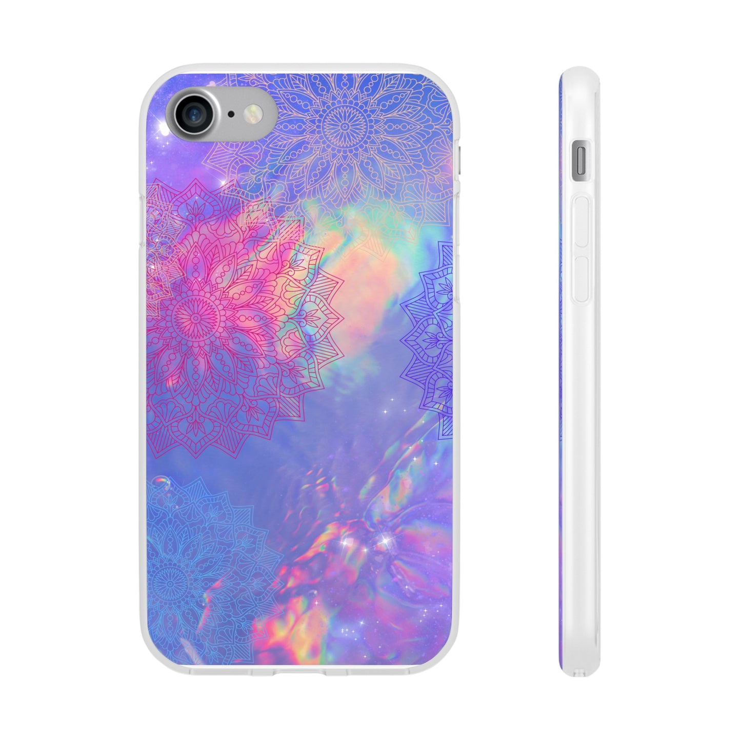 Clear , colorful, Mandala inspired phone Cases