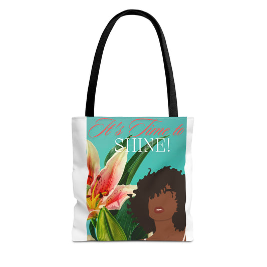 Tote Bag  with flowers and black woman image