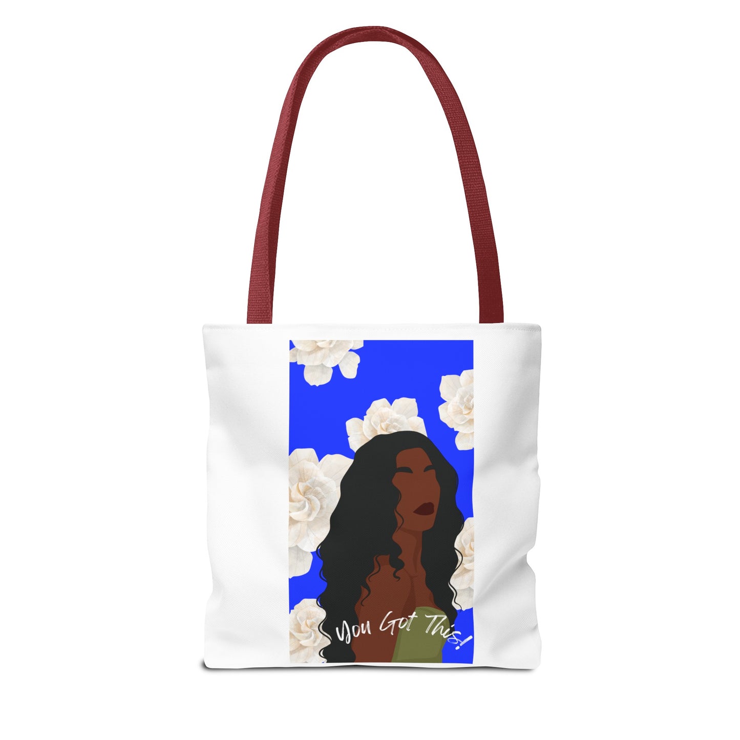 Celebrate! BLACK WOMAN WITH FLORAL  CLOUDS Tote Bag, GROCERIES, HOME, WORK