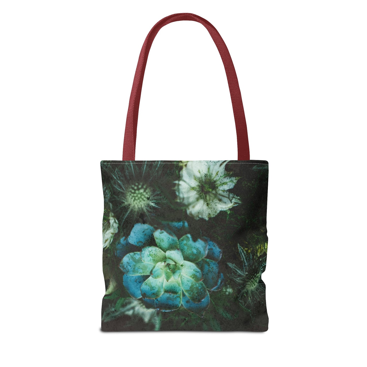 Green flowers Tote Bag groceries, school, work, gym bag