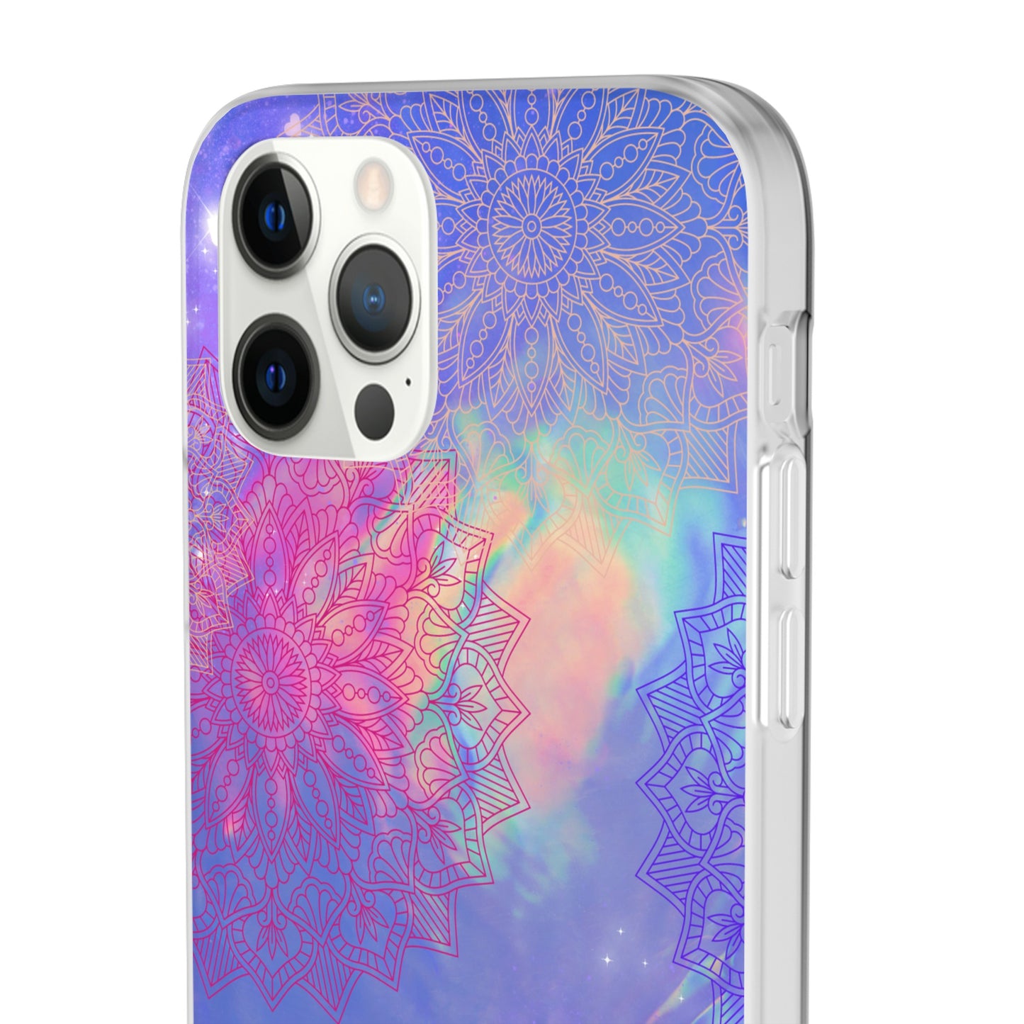 Clear , colorful, Mandala inspired phone Cases