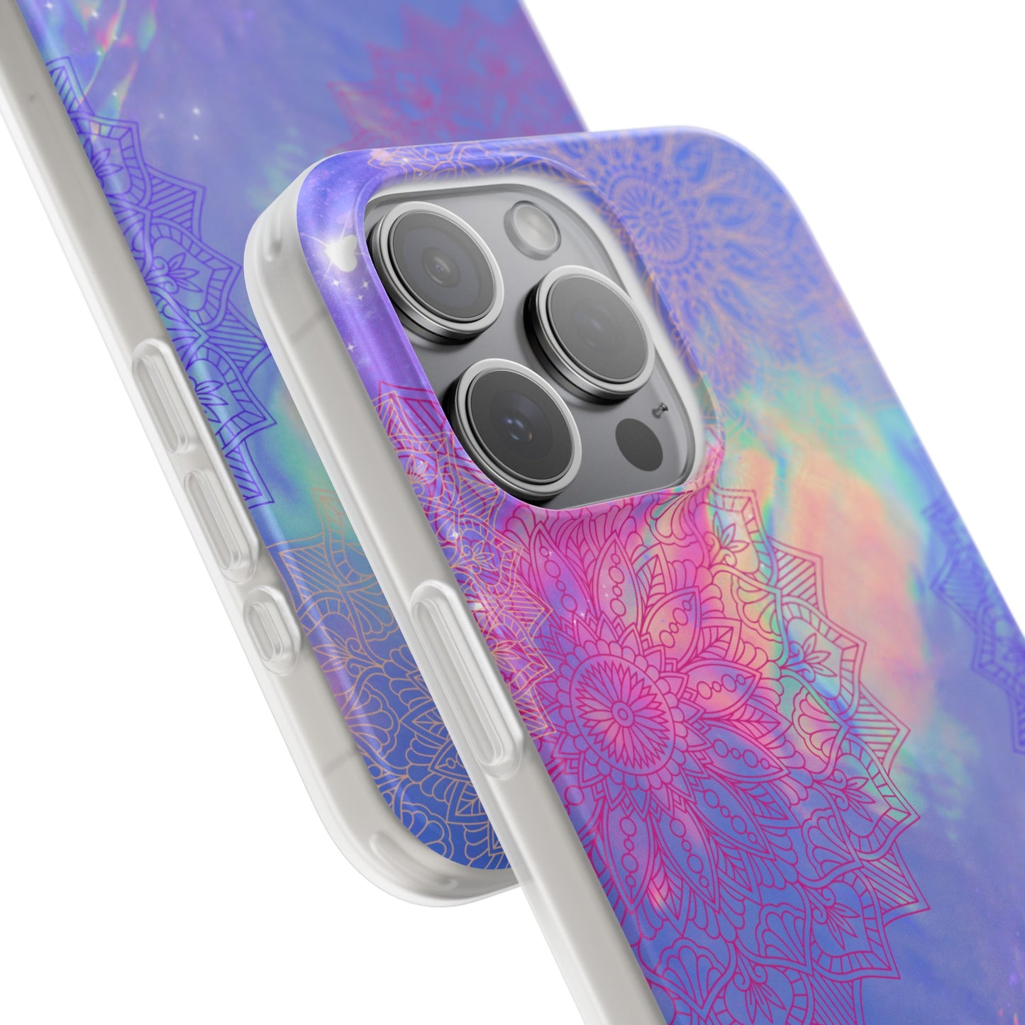 Clear , colorful, Mandala inspired phone Cases