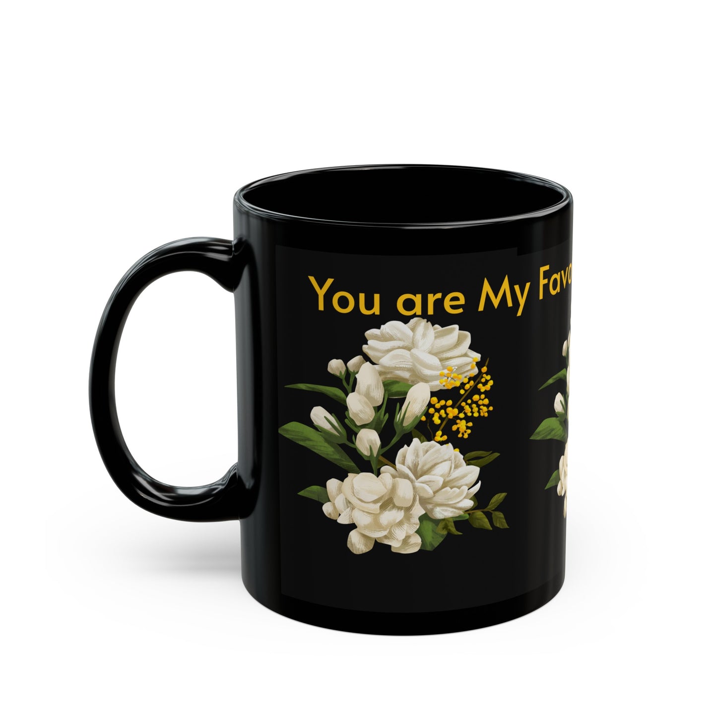 Favorite Math Teacher White Floral Black Mug (11oz, 15oz)