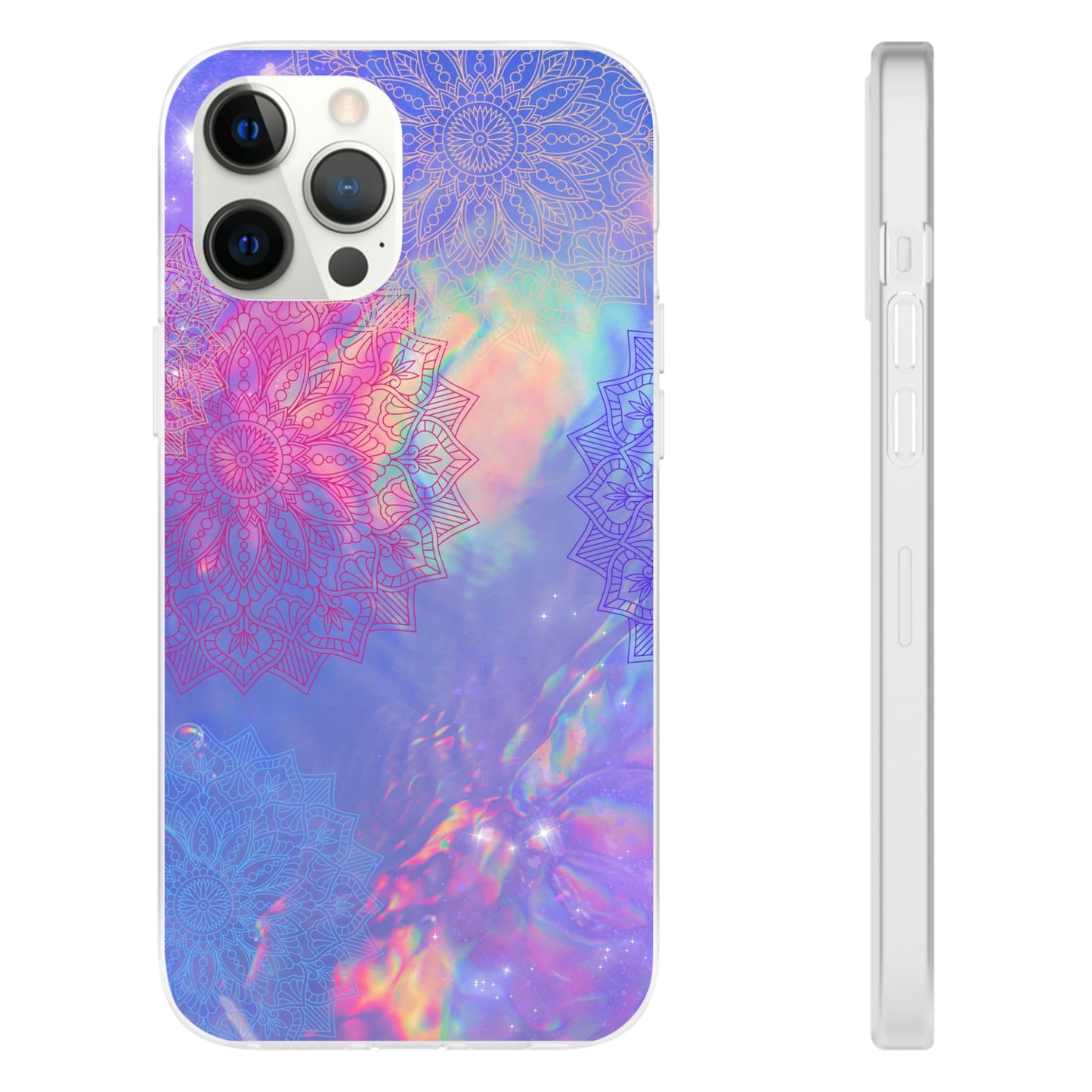 Clear , colorful, Mandala inspired phone Cases