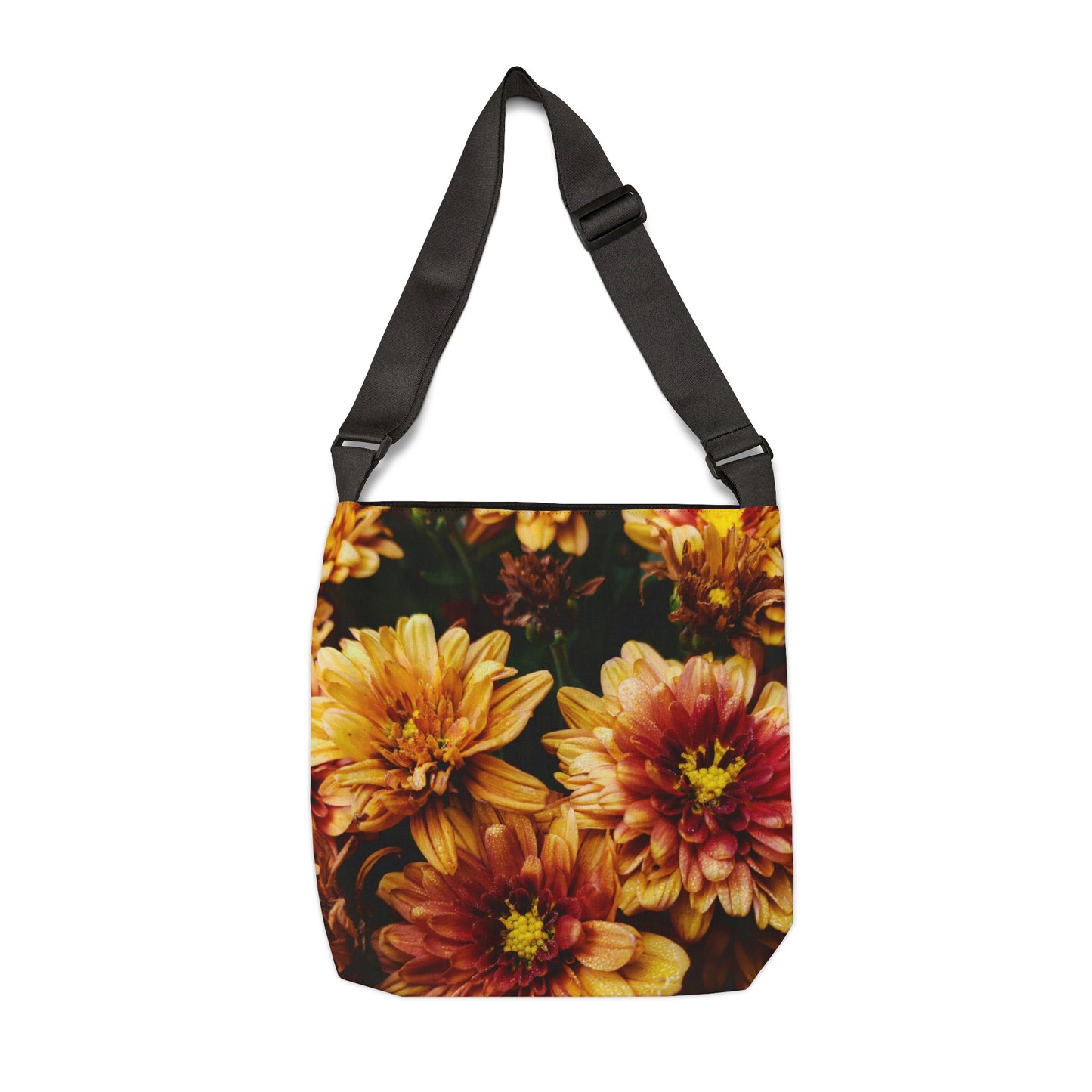 Adjustable Yellow Flowers Tote Bag grocery bag