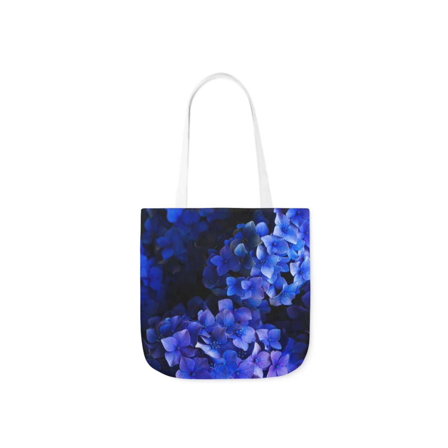 Blue Flowers Canvas Tote Bag, 5-Color Straps