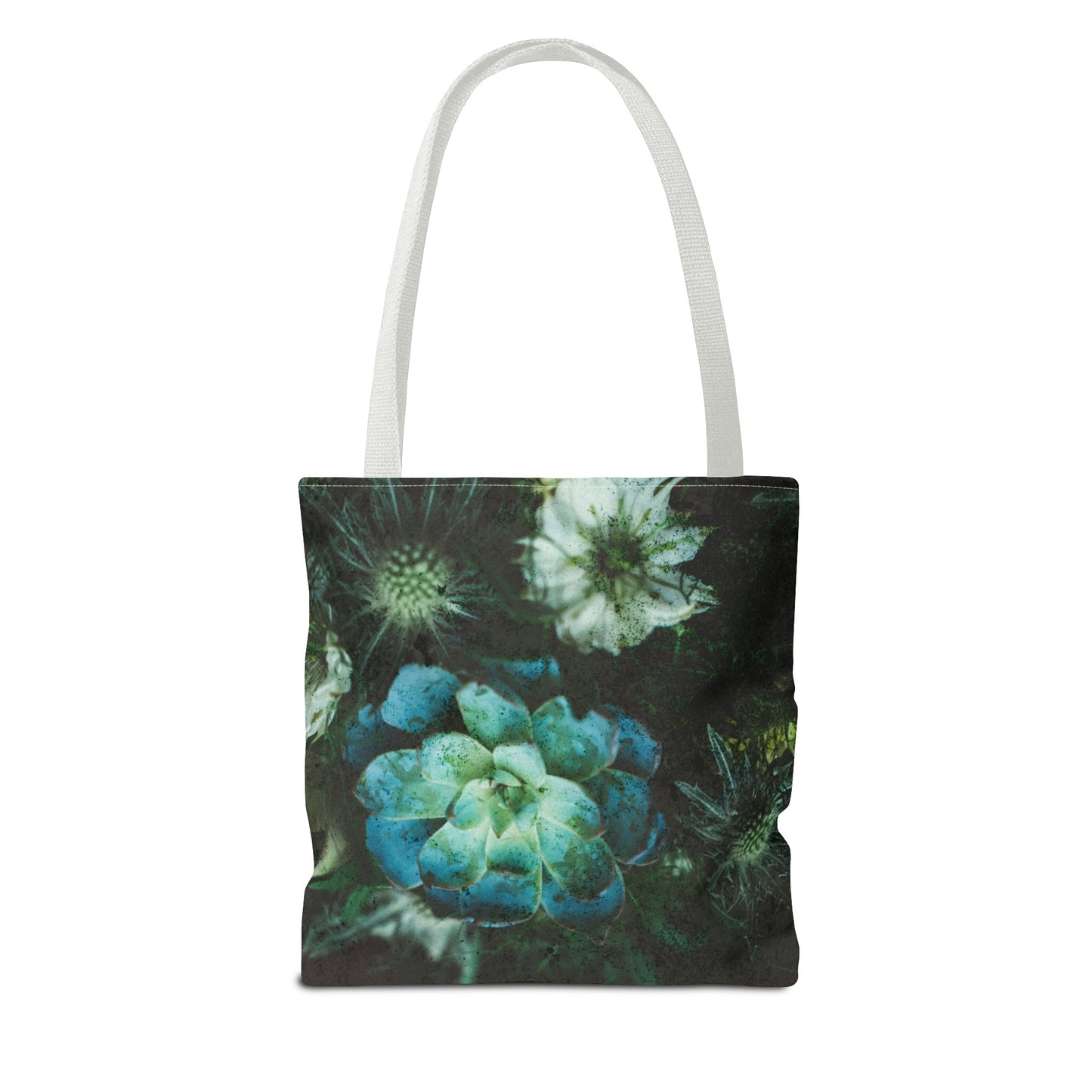 Green flowers Tote Bag groceries, school, work, gym bag