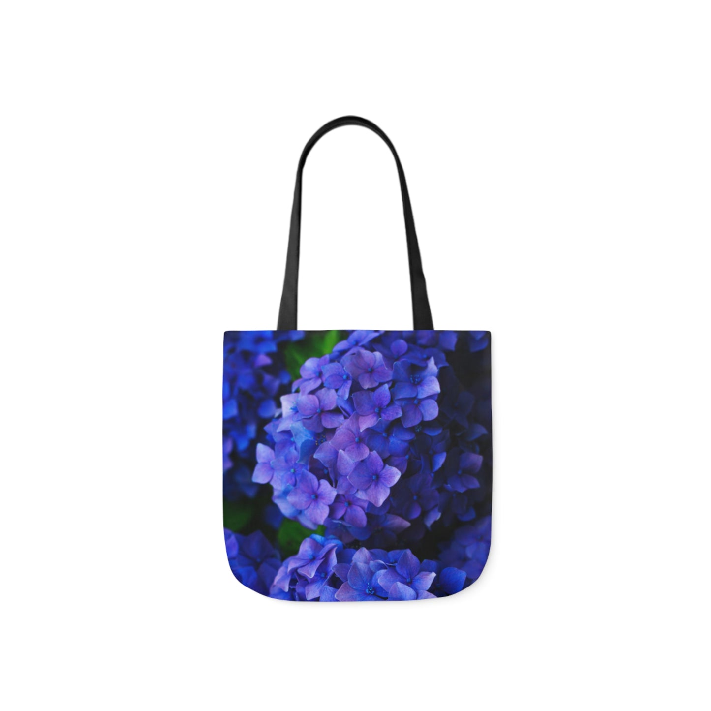 Blue Flowers Canvas Tote Bag, 5-Color Straps