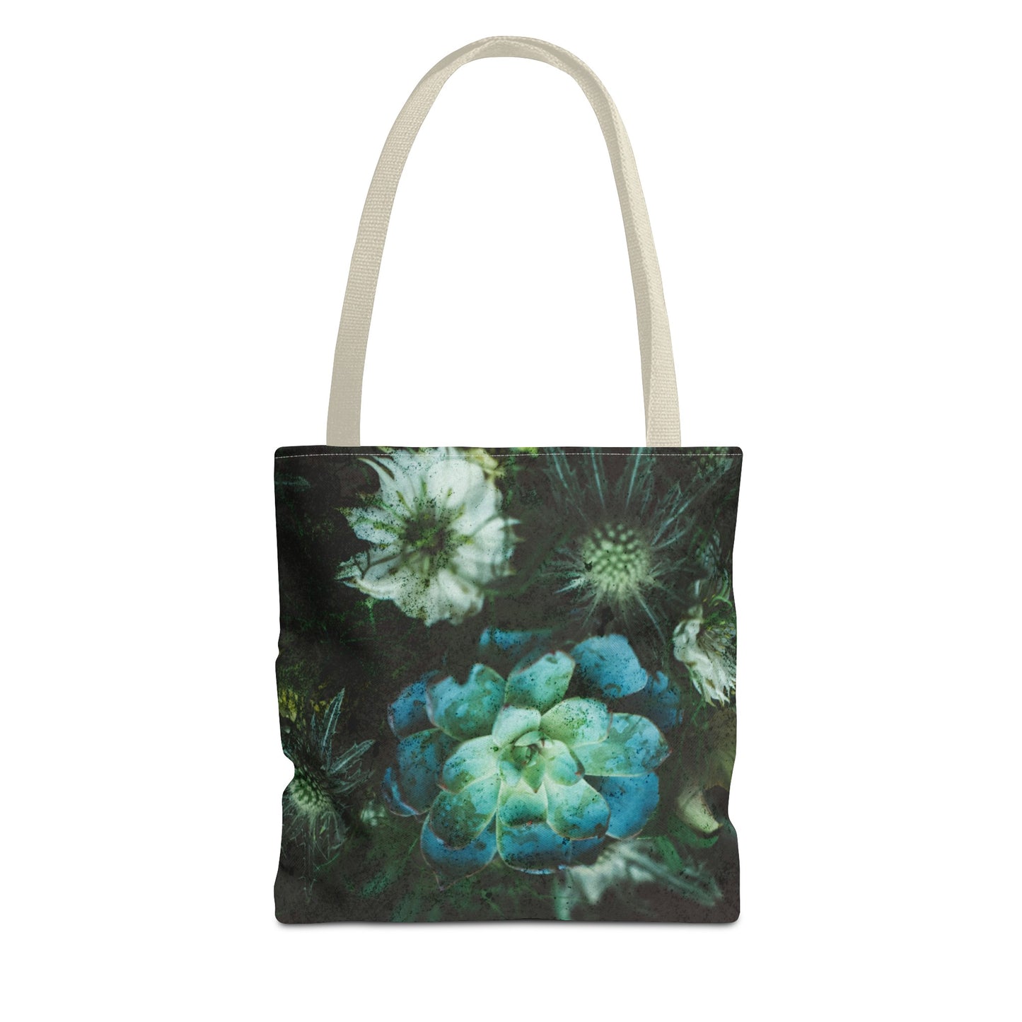 Green flowers Tote Bag groceries, school, work, gym bag