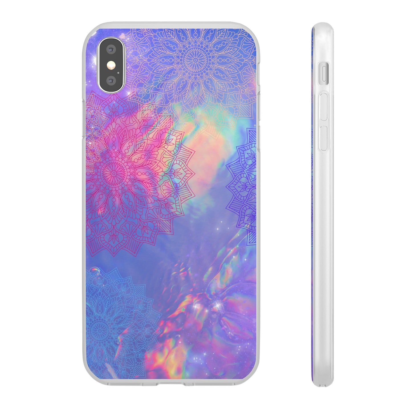 Clear , colorful, Mandala inspired phone Cases