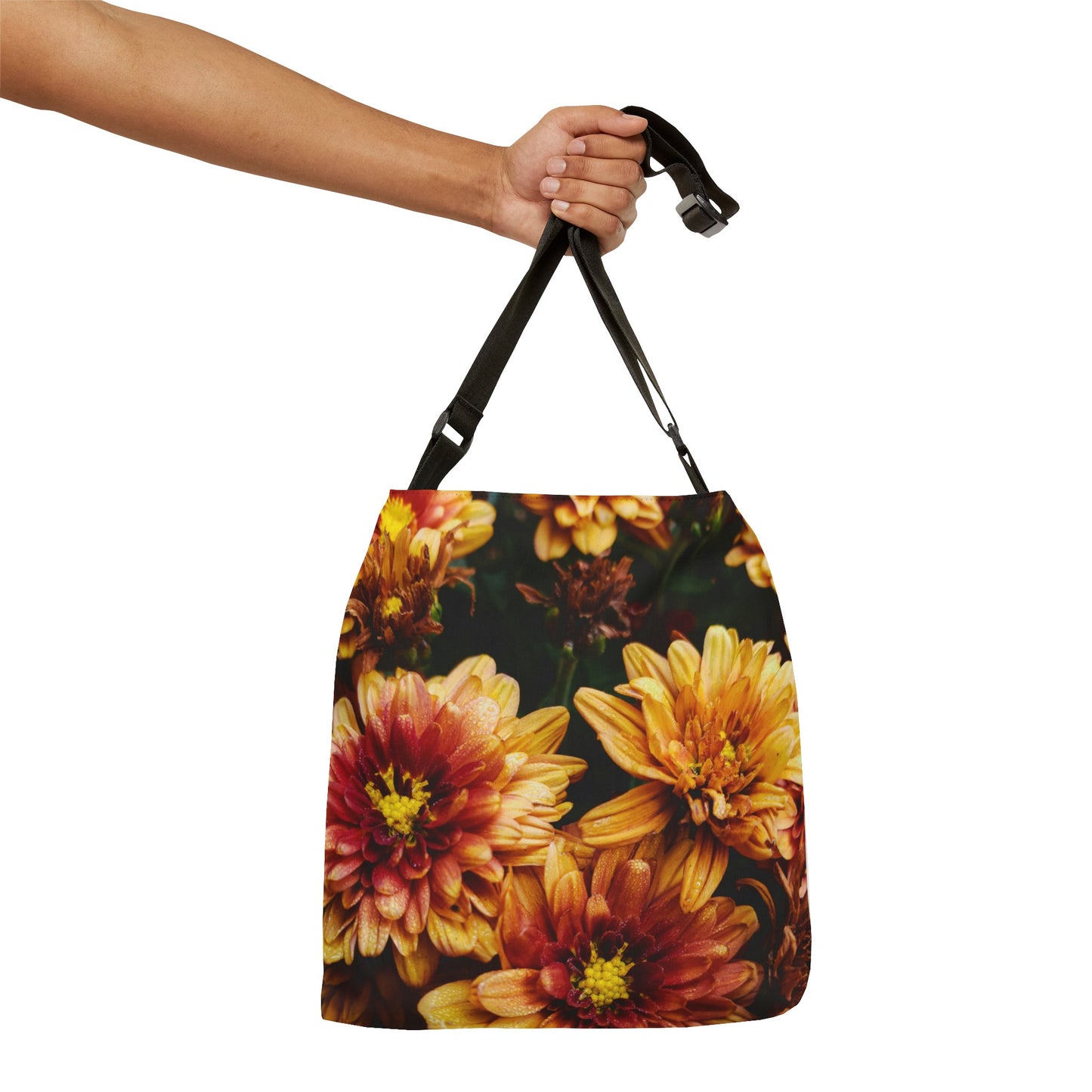 Adjustable Yellow Flowers Tote Bag grocery bag