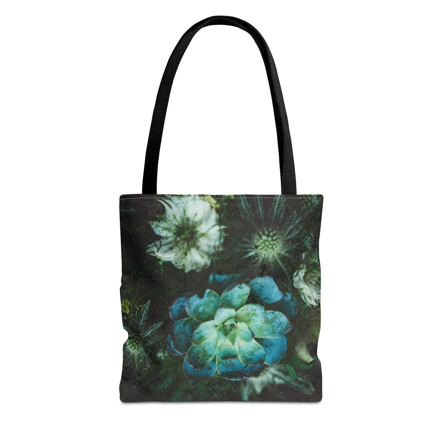 Green flowers Tote Bag groceries, school, work, gym bag