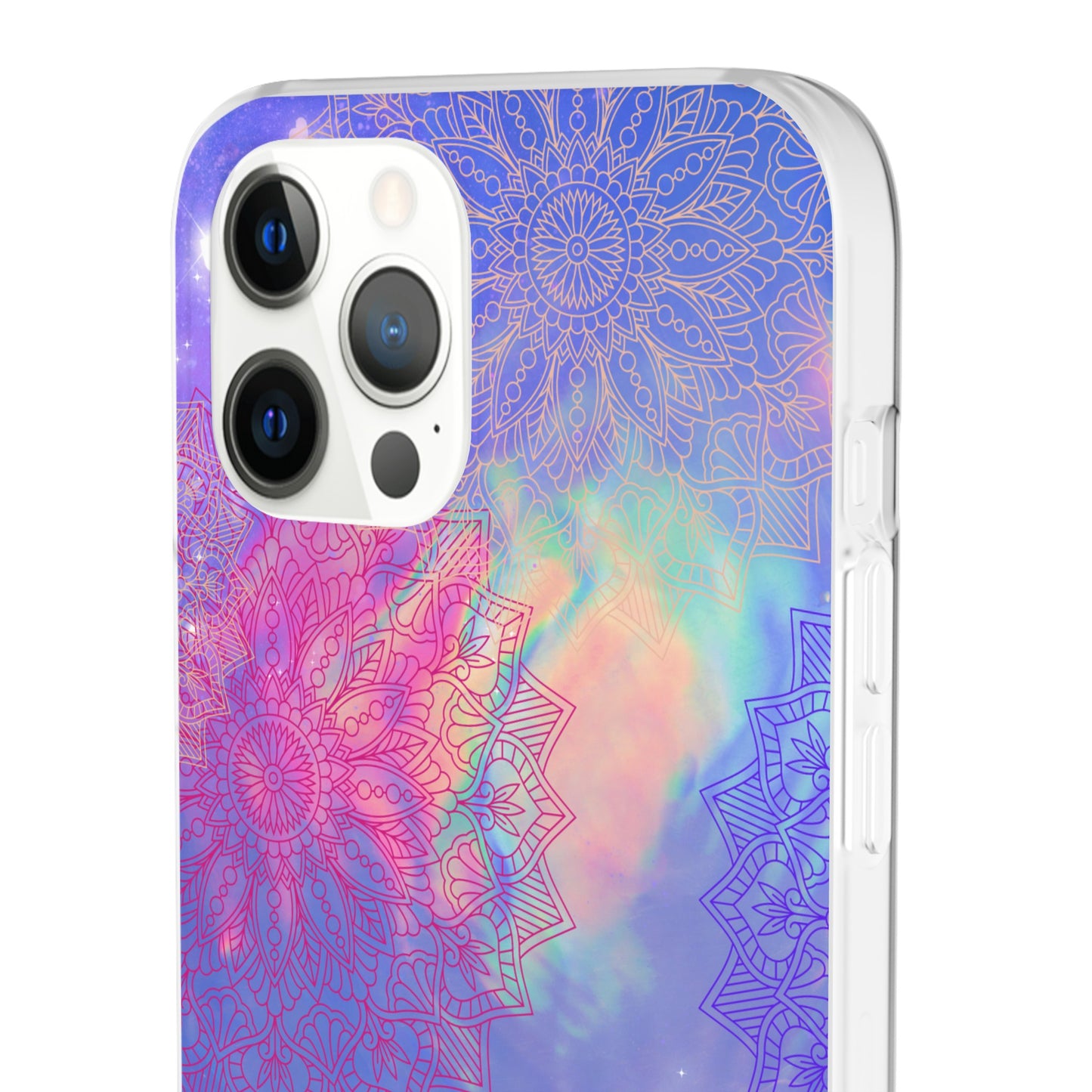 Clear , colorful, Mandala inspired phone Cases