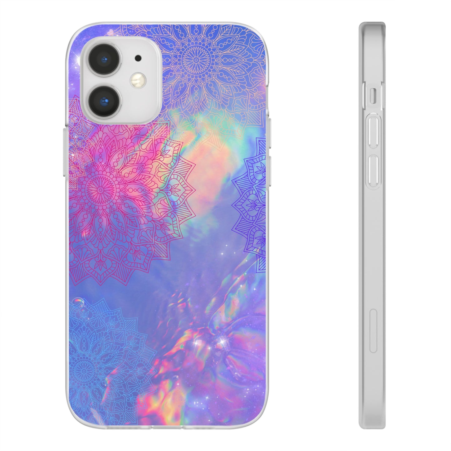 Clear , colorful, Mandala inspired phone Cases