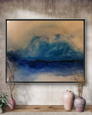 Serene Watercolor Canvas Art by artist Lisa Jennings, Moody Abstract Wall Decor, Modern Home Decoration, Gift for Art Lovers, Ocean Inspired Artwork, Living Room Accent