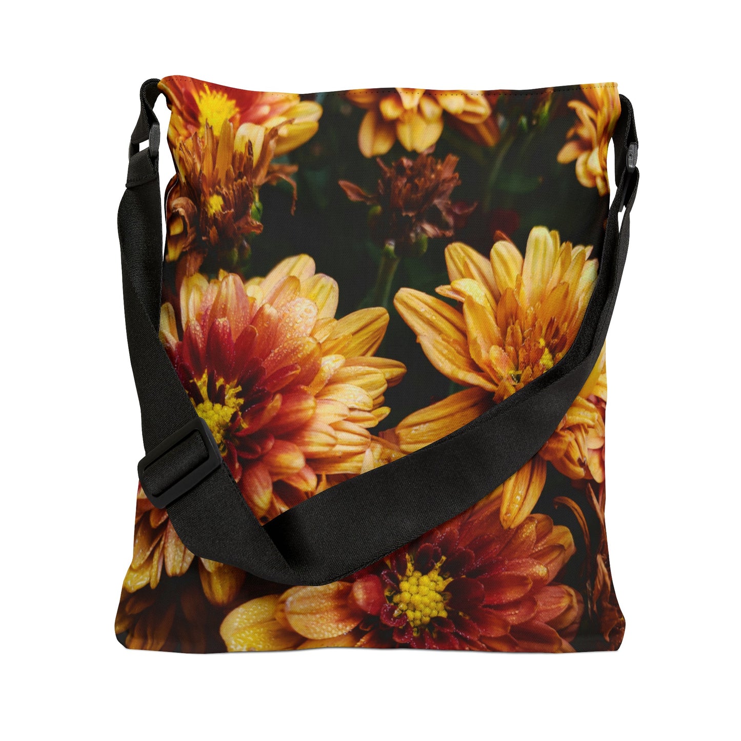 Adjustable Yellow Flowers Tote Bag grocery bag