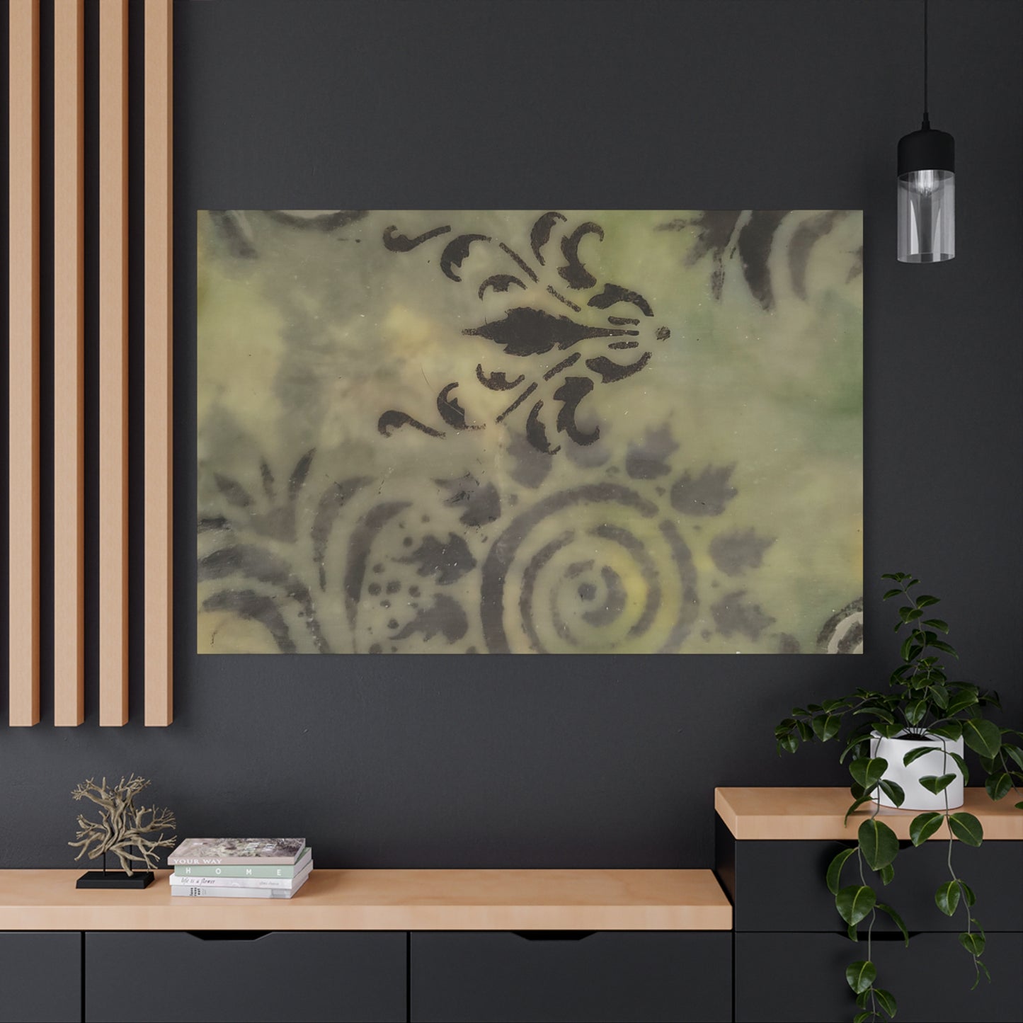 Nature-Inspired Stretched Canvas Art - Elegant Swirls and Patterns