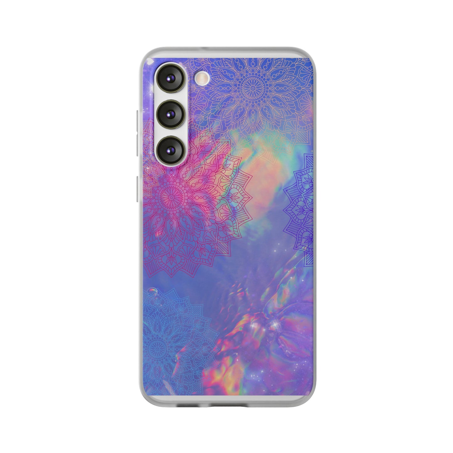 Clear , colorful, Mandala inspired phone Cases