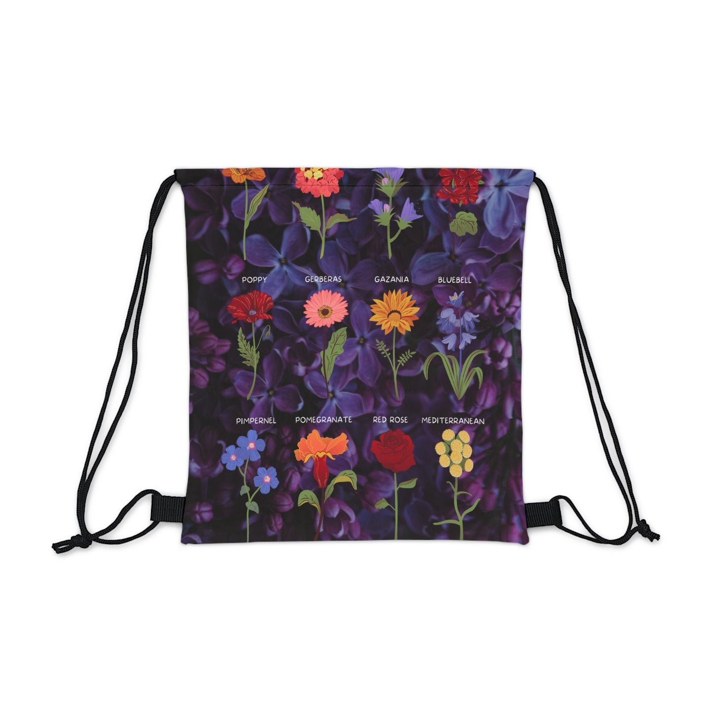 bag  for her, mom, daughter, tote flower design Outdoor Drawstring Bag