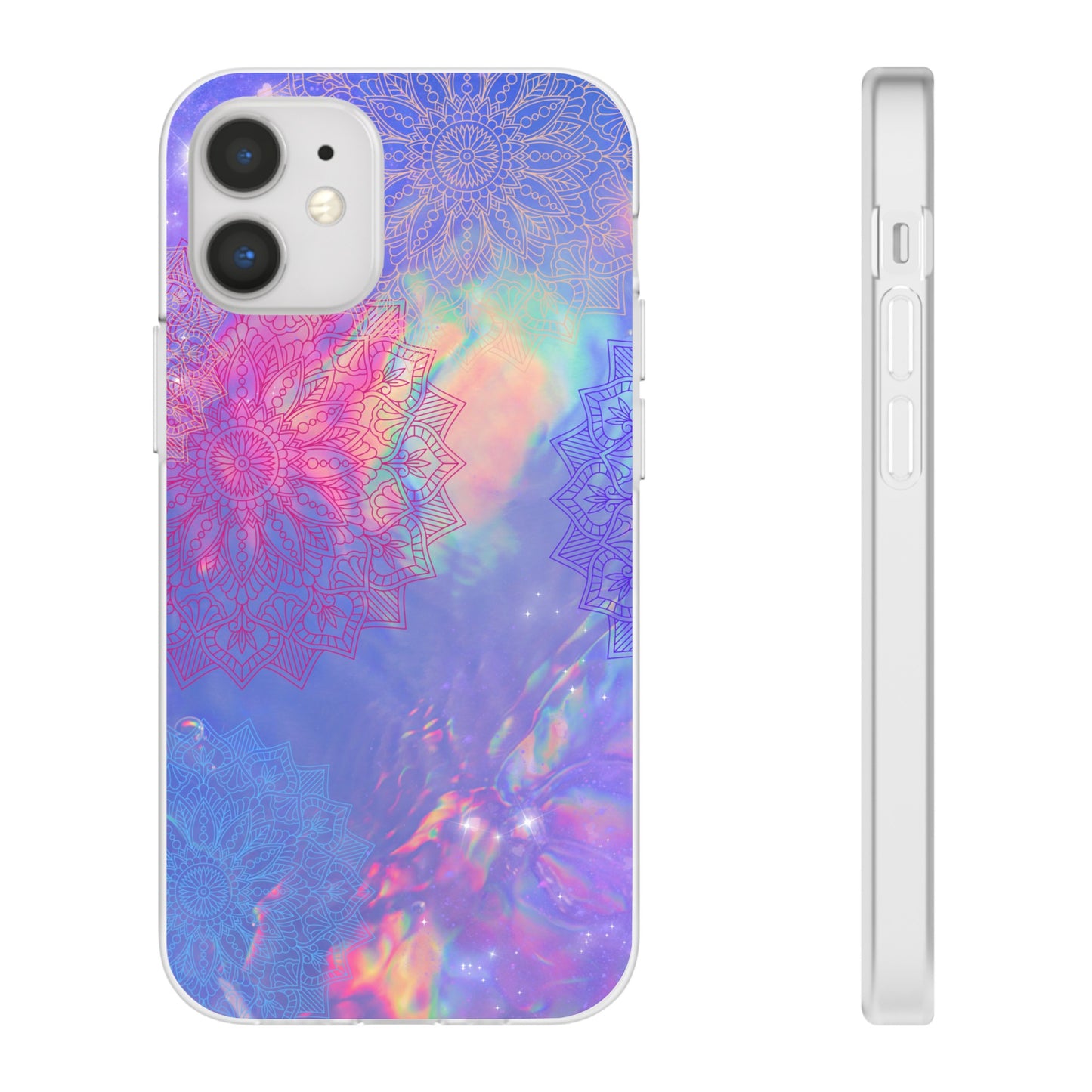 Clear , colorful, Mandala inspired phone Cases