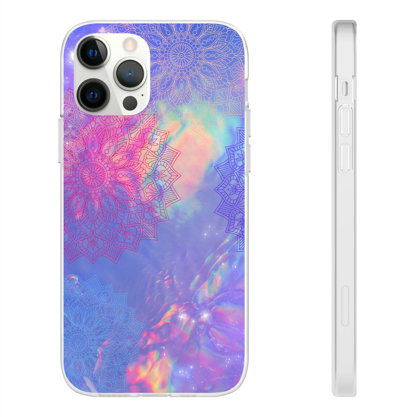 Clear , colorful, Mandala inspired phone Cases