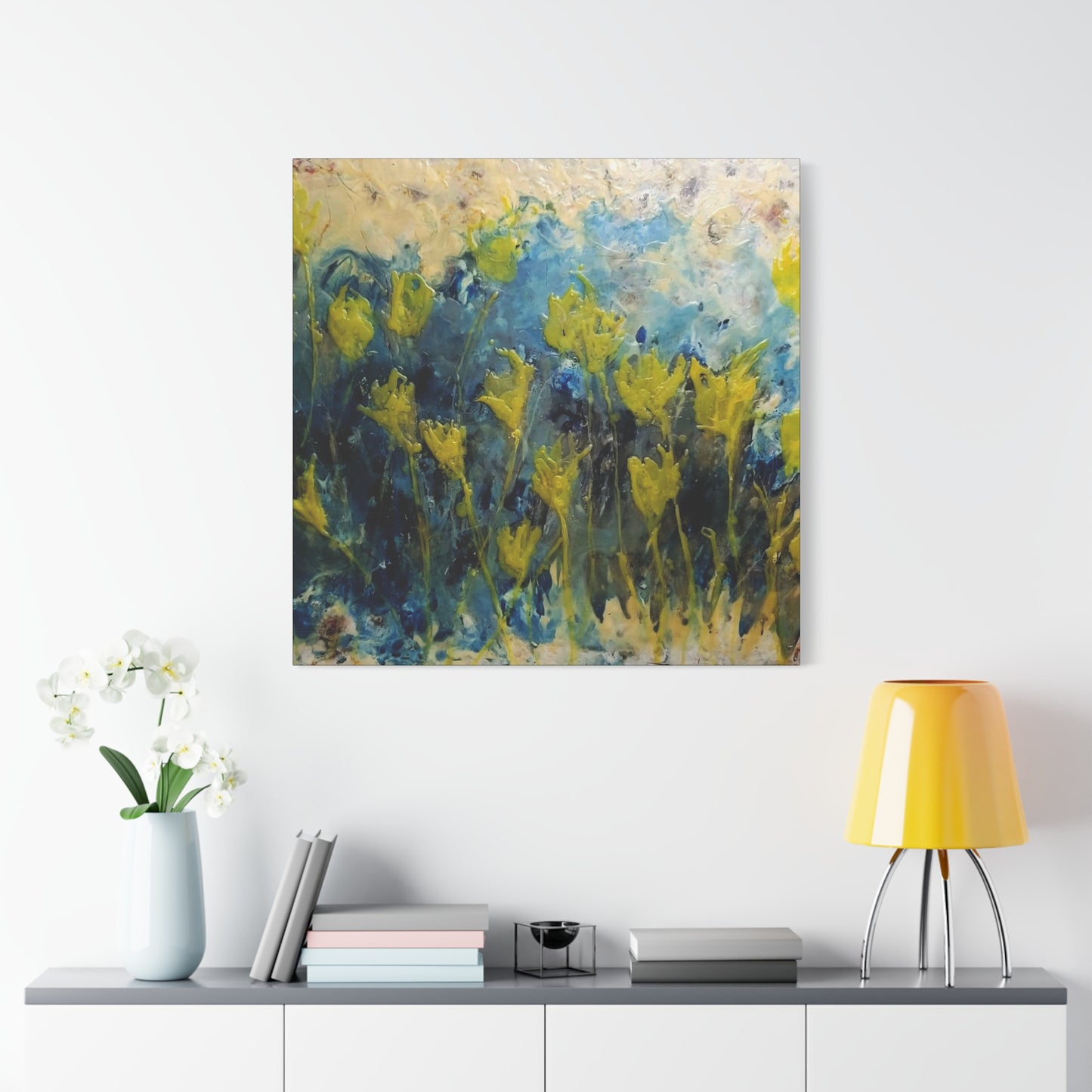 Vibrant Floral Canvas Wall Art - Stretched Matte Print for Home Decor