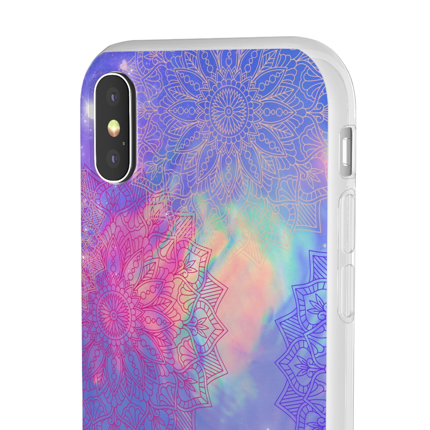 Clear , colorful, Mandala inspired phone Cases