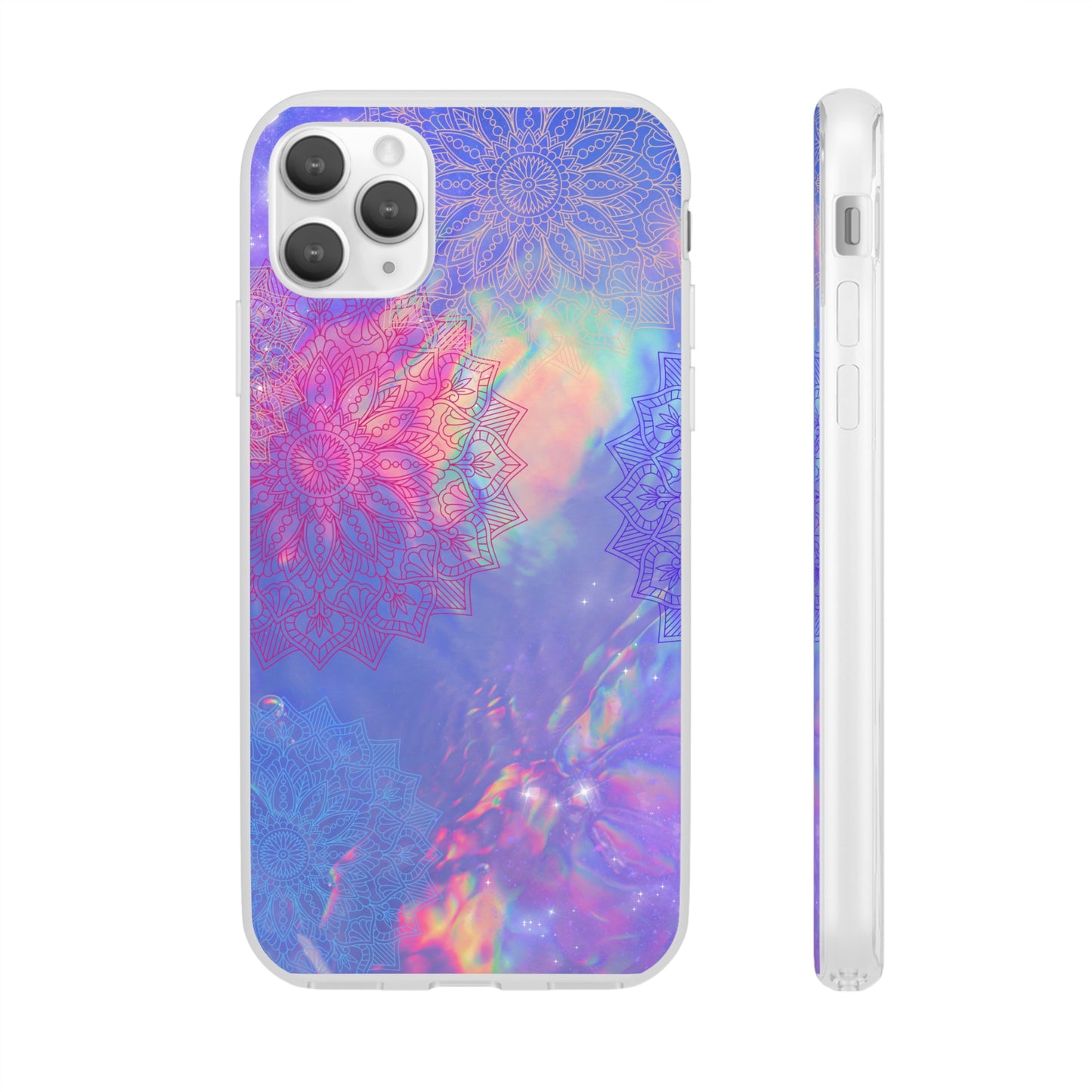 Clear , colorful, Mandala inspired phone Cases