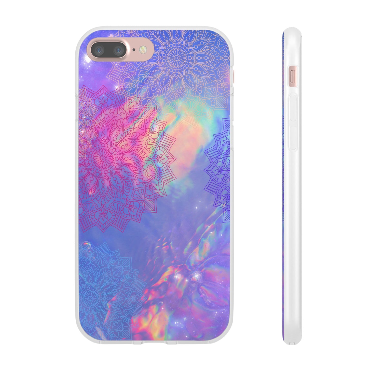 Clear , colorful, Mandala inspired phone Cases