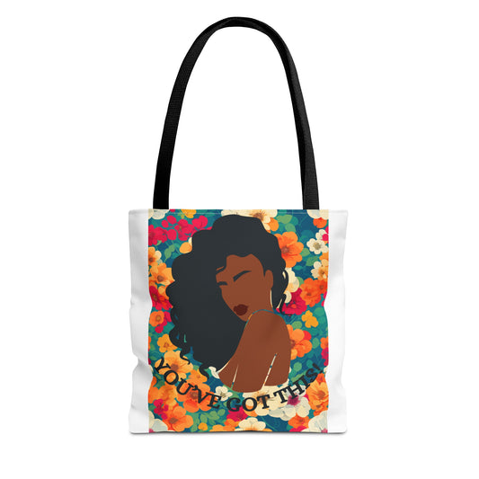 Celebrate! Tote Bag WITH BLACK WOMAN FOR GROCERIES, WORK, HOME, SCHOOL