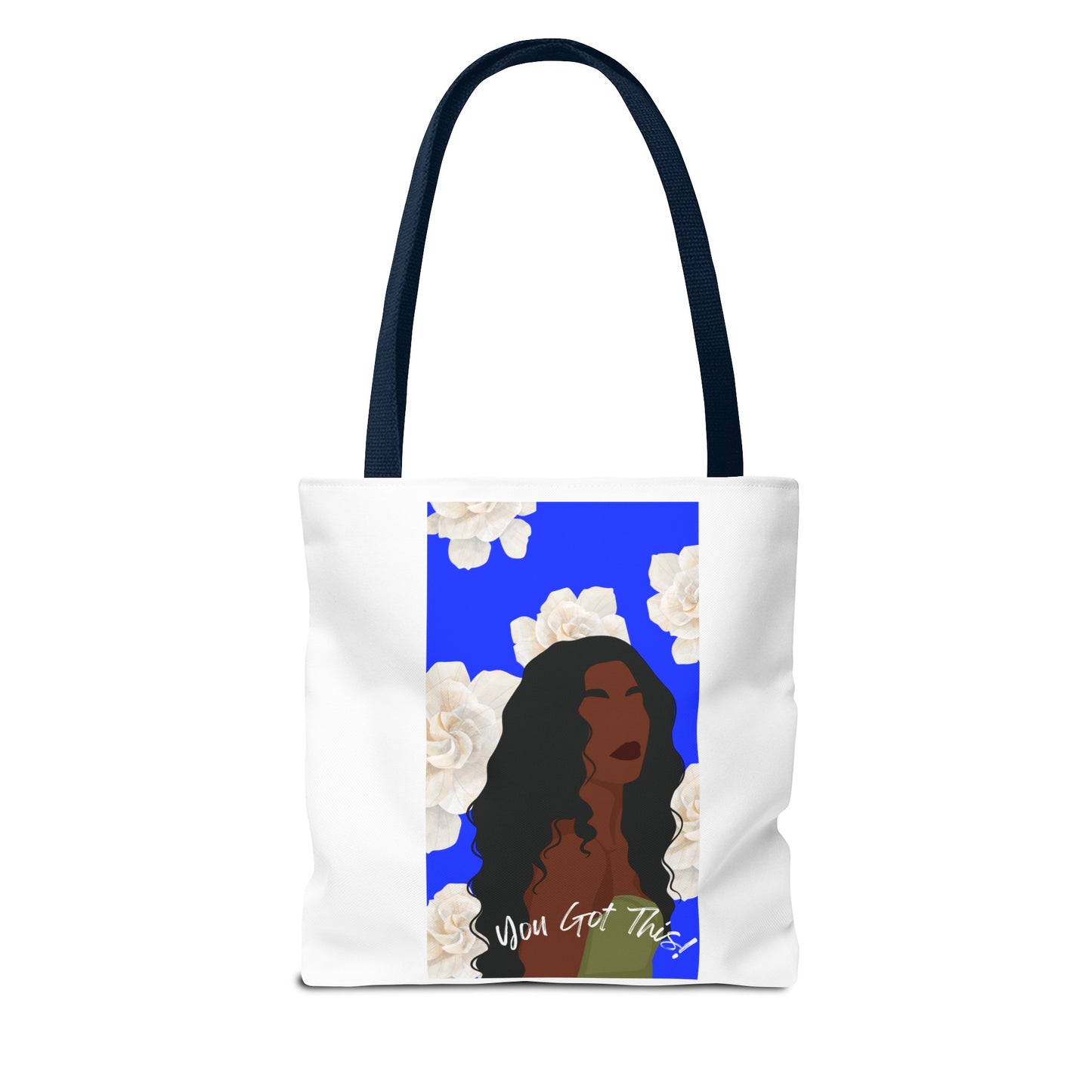 Celebrate! BLACK WOMAN WITH FLORAL  CLOUDS Tote Bag, GROCERIES, HOME, WORK