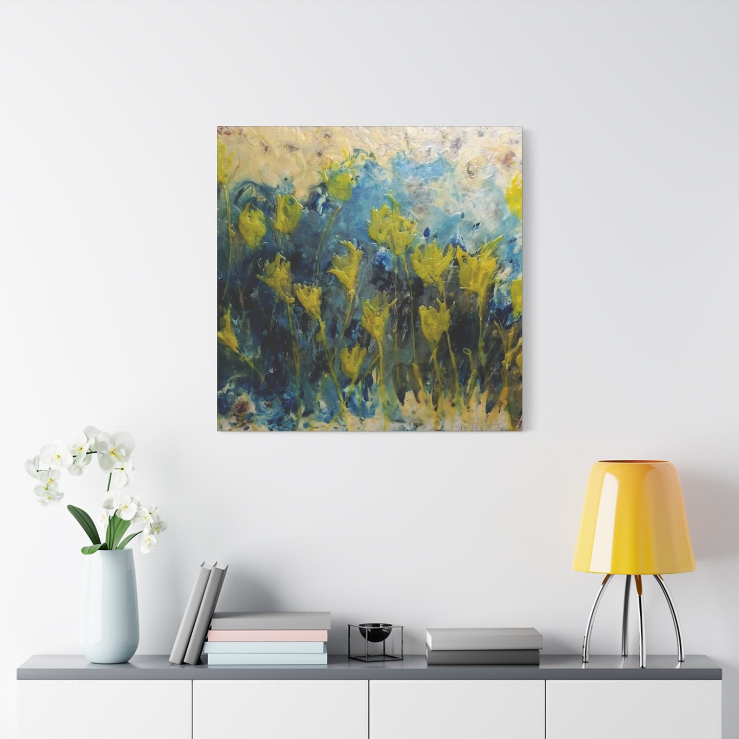 Vibrant Floral Canvas Wall Art - Stretched Matte Print for Home Decor